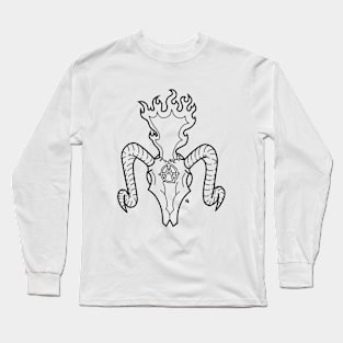 Blazing Anarchist Ram Skull (Light Colors) Long Sleeve T-Shirt